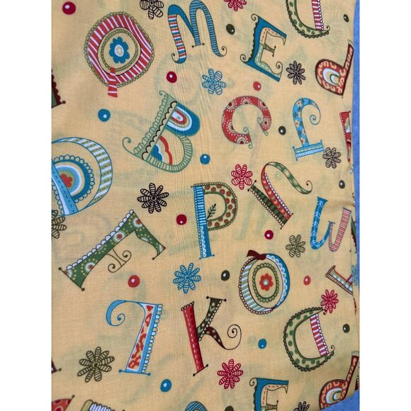 Mind Your Ps & Qs by Keiki for Moda Alphabet Print Fabric 24" x 44" Cotton Quilt - Picture 1 of 4